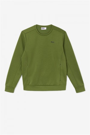 Black Men's Fila Emry Crew Sweatshirts | Saudi Arabia-864719