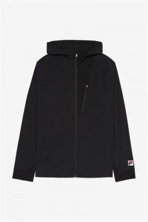 Black Men's Fila Essentials Jackets | Saudi Arabia-631579