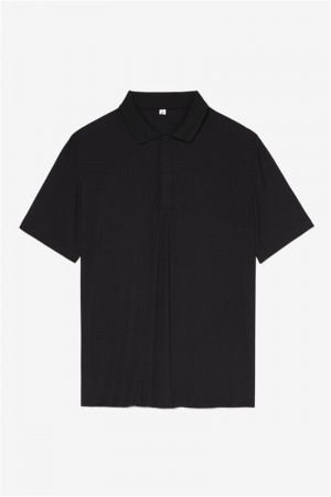 Black Men's Fila Essentials Ss Polo Shirts | Saudi Arabia-469215
