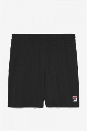 Black Men's Fila Essentials Woven Shorts | Saudi Arabia-257341