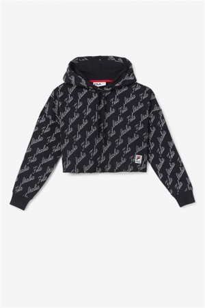 Black Men's Fila Gianna Hoodie | Saudi Arabia-746028