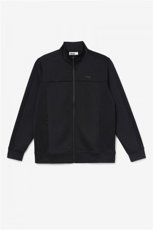 Black Men's Fila Gonal Zip Jackets | Saudi Arabia-368021