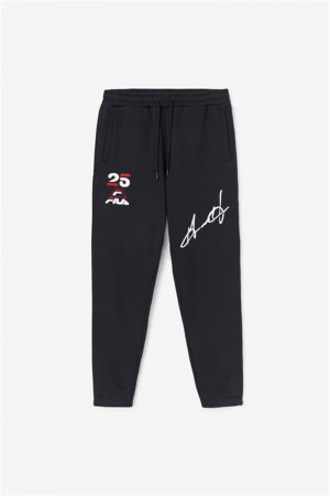 Black Men's Fila Grant Hill Orson Pants | Saudi Arabia-169857