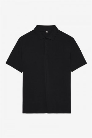 Black Men's Fila Match Point Polo Shirts | Saudi Arabia-457618
