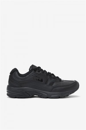 Black Men's Fila Memory Workshift Slip Resistant Shoes | Saudi Arabia-271084