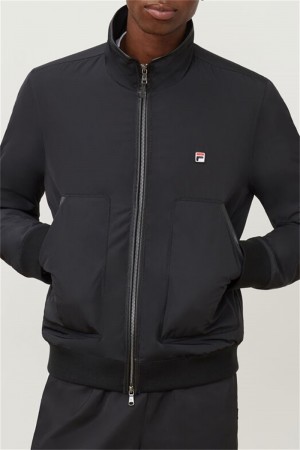 Black Men's Fila Milano Woven Jackets | Saudi Arabia-721985
