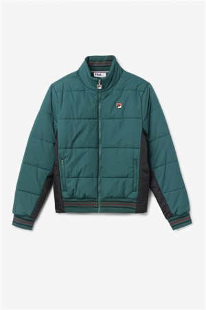 Black Men's Fila Watson Puffer Jacket | Saudi Arabia-017825