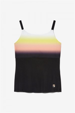 Black Women's Fila Backspin Cami Tank Top | Saudi Arabia-859126