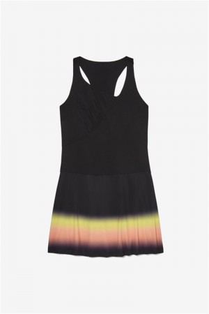Black Women's Fila Backspin Dress | Saudi Arabia-751693