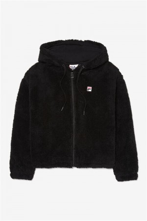 Black Women's Fila Chilly Hoodie | Saudi Arabia-342796