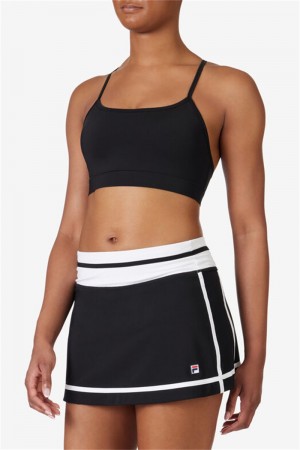 Black Women's Fila Essentials Bras | Saudi Arabia-315604