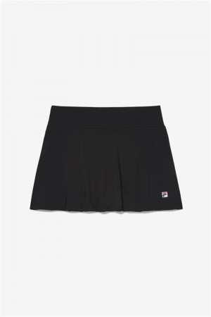 Black Women's Fila Essentials Long Flirty Skirts | Saudi Arabia-682931
