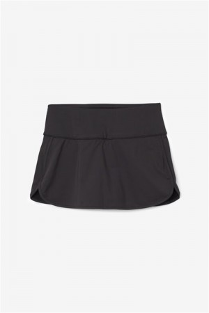 Black Women's Fila Essentials Tie Break Skirts | Saudi Arabia-923401