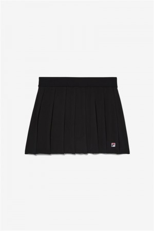 Black Women's Fila Essentials Woven Pleated Skirts | Saudi Arabia-801937