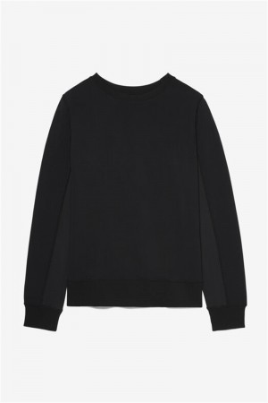 Black Women's Fila Fi-Lux Relaxed Sweatshirts | Saudi Arabia-604531