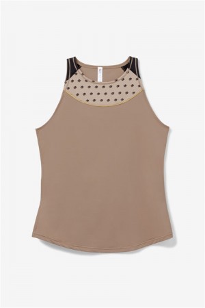 Black Women's Fila Wild Card Full Coverage Tanks | Saudi Arabia-405698
