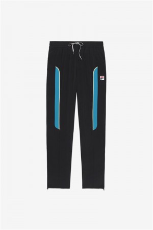 Black / Light Green Men's Fila Backspin Track Pants | Saudi Arabia-381047