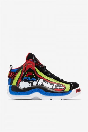 Black / Light Green / Blue Men's Fila Grant Hill 2 Racing Sneakers | Saudi Arabia-374092