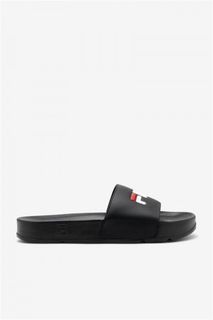 Black / Red / White Men's Fila Drifter Slides | Saudi Arabia-362918