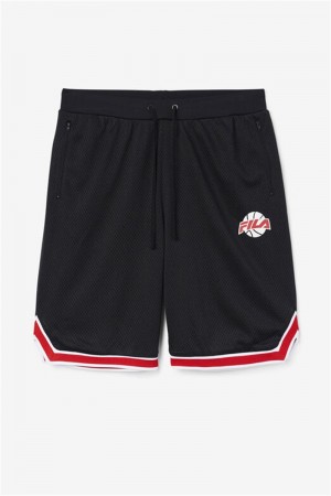 Black / Red / White Men's Fila Ovi Basketball Shorts | Saudi Arabia-931542