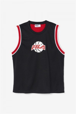 Black / Red / White Men's Fila Ovi Basketball Jersey | Saudi Arabia-653217