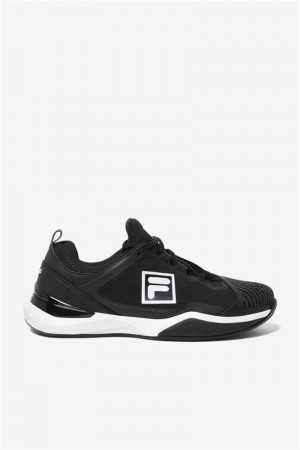 Black / White Men's Fila Speedserve Energized Tennis Shoes | Saudi Arabia-425193