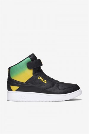 Black / White / Lemon Men's Fila A-High Fade Shoes | Saudi Arabia-925734