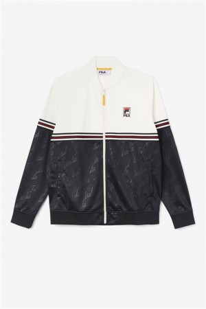 Black / Yellow Men's Fila Ridd Track Jackets | Saudi Arabia-403261