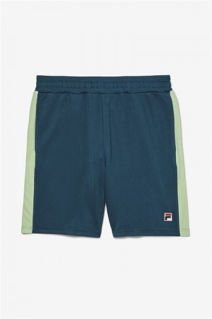Blue Coral / Green Grey Men's Fila Baseline Knit Shorts | Saudi Arabia-821736