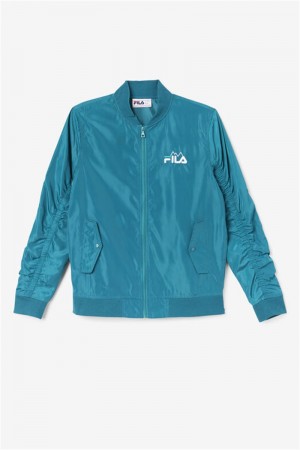 Blue Men's Fila Mav Bomber Jacket | Saudi Arabia-239846