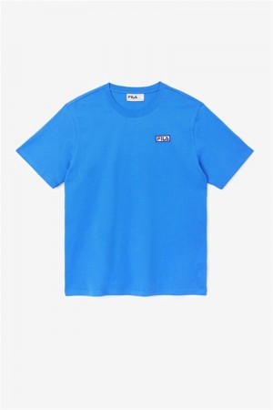 Blue Men's Fila Skylar Tee | Saudi Arabia-027961