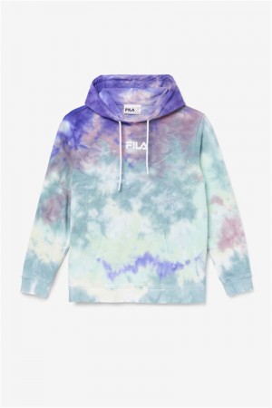 Blue Women's Fila Aerolynn Tie Dye Hoodie | Saudi Arabia-719632
