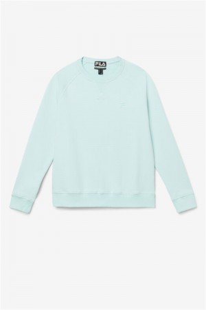 Blue Women's Fila Logan Crewneck Sweatshirts | Saudi Arabia-546701