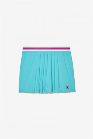 Blue Women's Fila Tie Breaker High Waist Skirts | Saudi Arabia-921583
