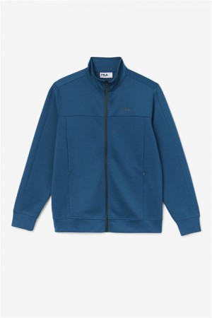 Blue / Black Men's Fila Gonal Zip Jackets | Saudi Arabia-934218