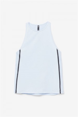 Blue / Black Women's Fila Fi-Lux Loose Tank Top | Saudi Arabia-468035