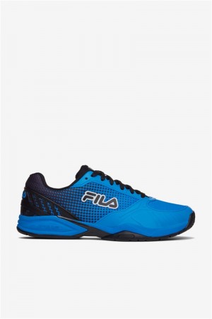 Blue / Black / White Men's Fila Volley Zone Pickleball Shoes | Saudi Arabia-801476