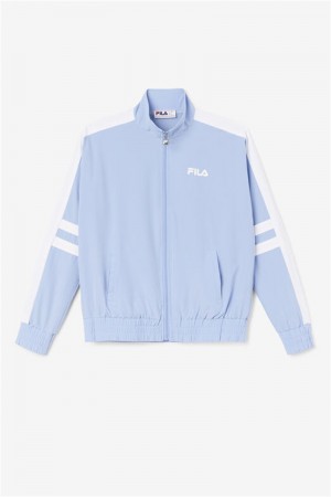 Blue / White Men's Fila Jovia Track Jackets | Saudi Arabia-745928