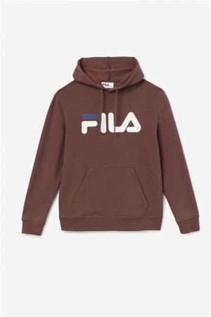 Brown Grey / Navy Men's Fila Samari Hoodie | Saudi Arabia-463085