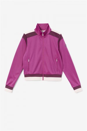 Dark Red / Purple Burgundy Men's Fila Sandy Track Jackets | Saudi Arabia-075963
