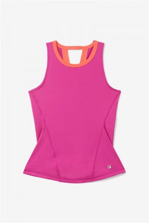 Fuchsia / Coral Women's Fila Baseline Full Coverage Tanks | Saudi Arabia-720619