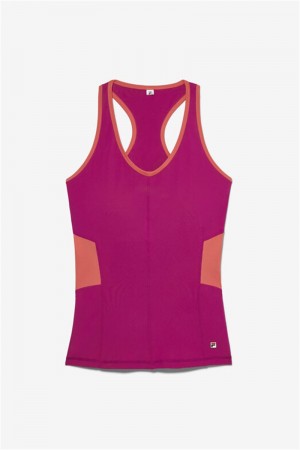 Fuchsia / Coral Women's Fila Baseline Racerback Tanks | Saudi Arabia-075863
