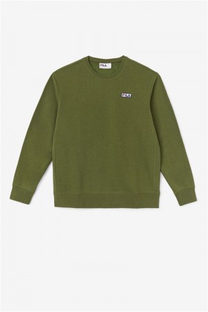 Green Men's Fila Garran Crew Sweatshirts | Saudi Arabia-135069