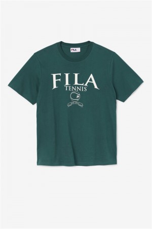 Green Men's Fila Saran Tee | Saudi Arabia-872036