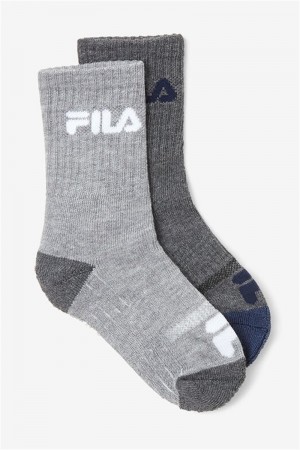 Grey Multicolor Women's Fila Cushioned Crew 6-Pack Socks | Saudi Arabia-765249