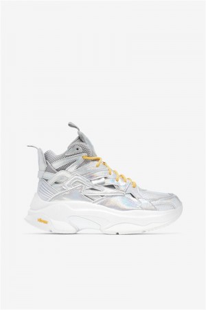 Grey Women's Fila Hallasan Mid Premium Sneakers | Saudi Arabia-734120