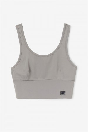 Grey Women's Fila Kora Top Bras | Saudi Arabia-491632