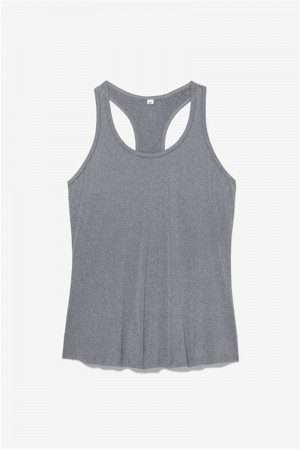 Grey Women's Fila Racerback Loose Fit Tanks | Saudi Arabia-085629
