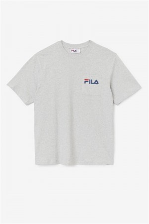 Light Grey Men's Fila Curtis Pocket Tee | Saudi Arabia-947132