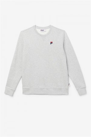 Light Grey Men's Fila Kieve Sweatshirts | Saudi Arabia-351784